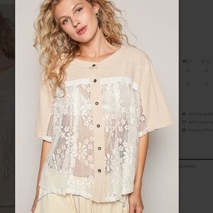 💪🏻POL “ Maryland “ POL Short Sleeve Lace Top SR13